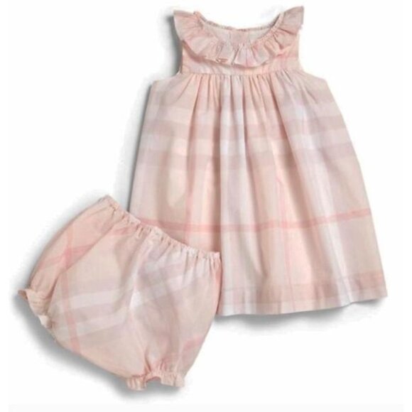 Burberry Pink Tan Tartan Infant Dress Size 18M - Picture 1 of 8